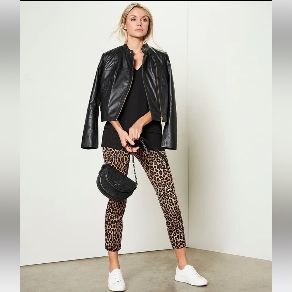 Michael Kors genuine leather moto biker jacket
